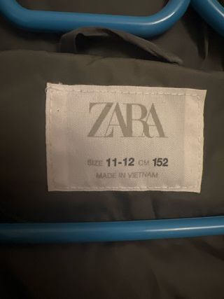 Abrigo Zara plumífero talla 11-12 años