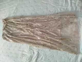 Falda fiesta champagne lentejuelas talla M