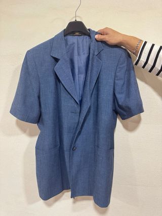 Blazer manga corta azul