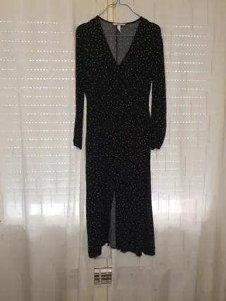 Vestido premamá lunares negro y blanco