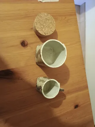 Set caffè ceramica e sughero