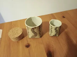 Set caffè ceramica e sughero