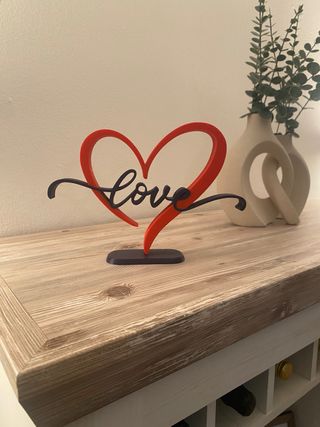 Estátua Decorativa Love Coração Vermelho