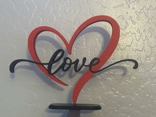 Estátua Decorativa Love Coração Vermelho