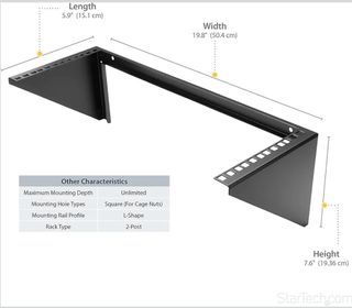 StarTechcom Bracket de 4U de Montaje en Pared para Panel de Parcheo - de 19 Pulgadas - Rack Vertical de Acero para Panel de Parcheo y Equipo de Redes (RK419WALLV)
