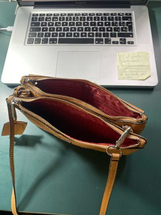 Bolso Purificación García Marrón y Dorado