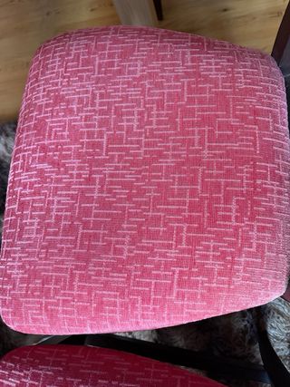 Conjunto 6 sillas comedor madera y tela