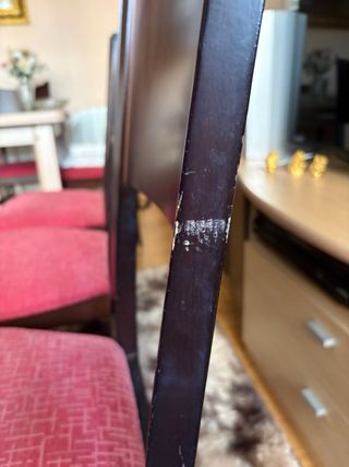 Conjunto 6 sillas comedor madera y tela