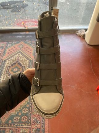 Ash Stivaletti Zeppa Fibbie Verde Oliva