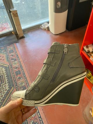 Ash Stivaletti Zeppa Fibbie Verde Oliva