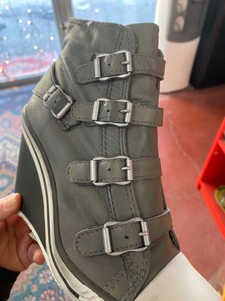 Ash Stivaletti Zeppa Fibbie Verde Oliva