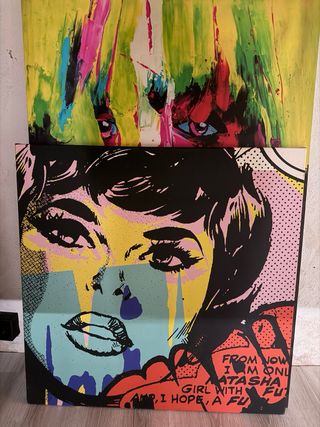 Lote 5 cuadros pop art - moderno