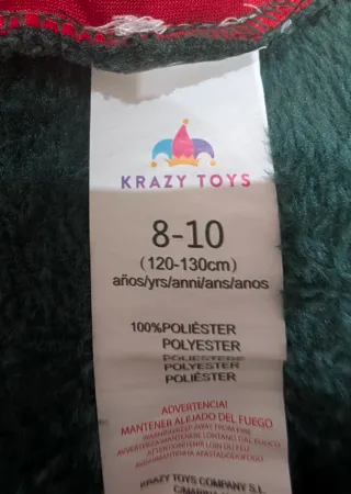 Disfraz Dinosaurio Verde Talla 8 - 10 años