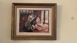 Cuadro Falleras Marco Dorado