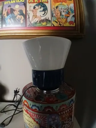 Lampada vetro opalino anni 70