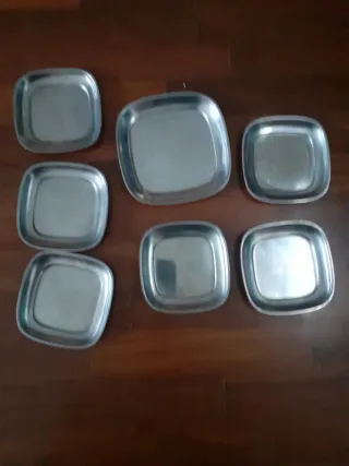 Set 7 Vassoi Quadrati Argento