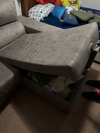 Sofá modular gris tela