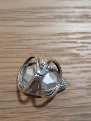 Anillo Plata y Cristal lila Facetado