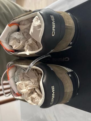 Zapatillas Crime London Verde Oliva Naranja