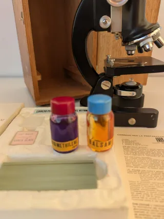 Microscopio vintage nero
