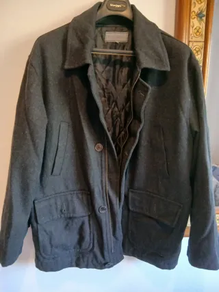 Abrigo hombre paño gris XXL