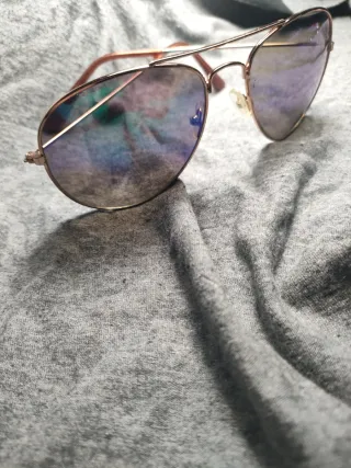 Occhiali Aviatore Specchio Blu Oro