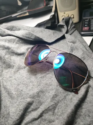 Occhiali Aviatore Specchio Blu Oro