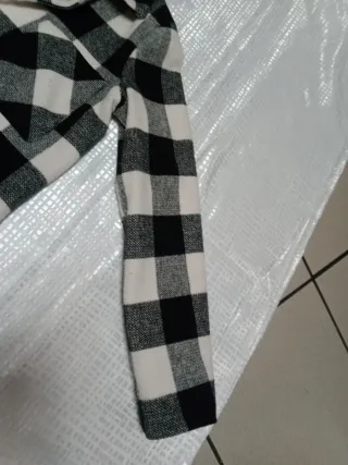 Cappotto a quadri bianco e nero