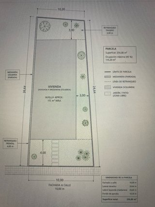 Parcela urbana pareada en Medina Sidonia de 256m²