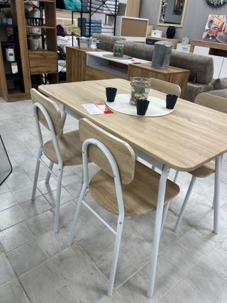 Mesa de cocina madera y metal