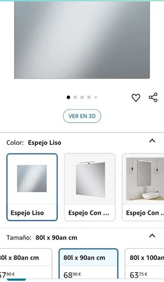 Espejo Baikal 80x90cm - Gris Plata