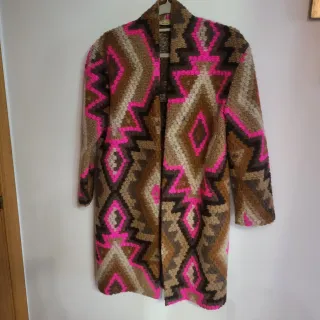 Abrigo lana estilo azteca T.única.