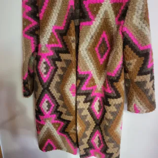 Abrigo lana estilo azteca T.única.