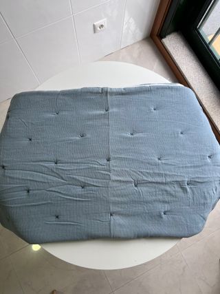 Manta Cuna Zara Home Azul-Gris Reversible