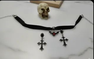 Conjunto gótico choker y pendientes