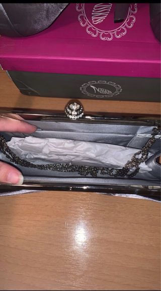 Zapatos y bolso fiesta gris talla 38