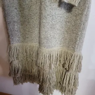 Abrigo largo punto de lana con flecos de JOT,T.U.