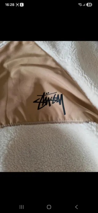 Chaqueta Stussy Fleece/Sherpa Beige y Blanca Talla