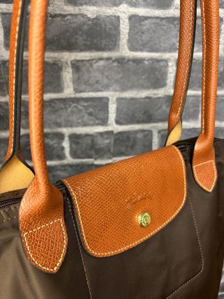 Bolso Longchamp L Marrón Piel Nylon