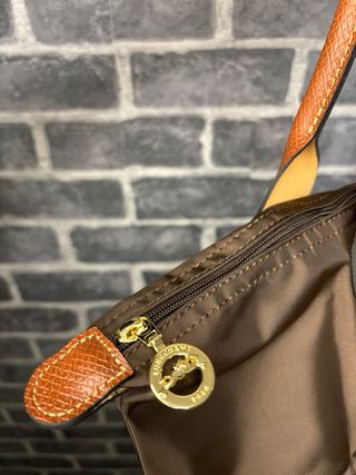 Bolso Longchamp L Marrón Piel Nylon
