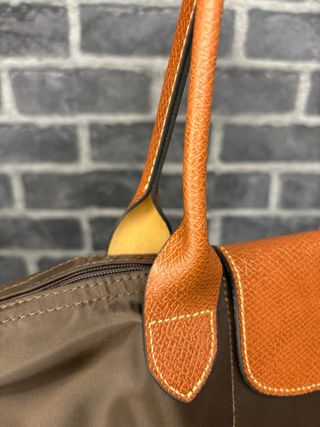 Bolso Longchamp L Marrón Piel Nylon