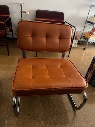 Butacas polipiel vintage color mostaza