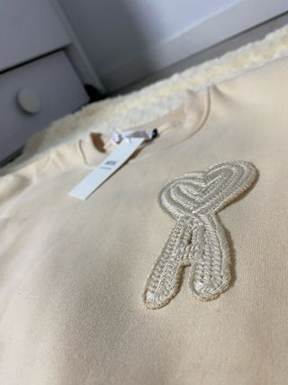 Ami Paris Sudadera Beige Corazón