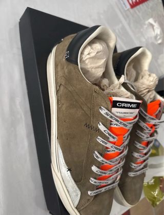 Zapatillas CRIME London Verde Oliva Naranja