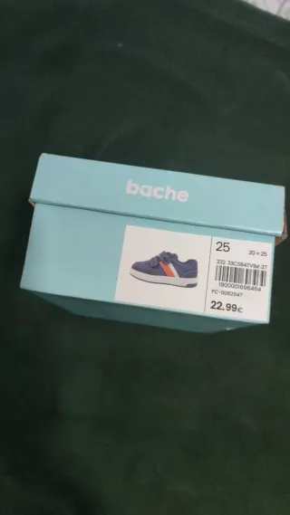 Zapatillas niño velcro azul, talla 25