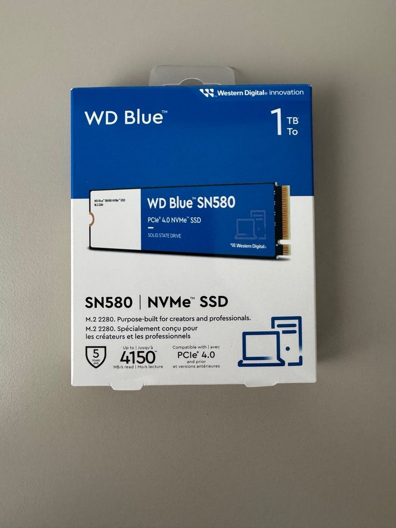 SSD WD Blue SN580 1TB NVMe PCIe 4.0 M.2