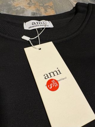 Sudadera Ami Paris Negra con Logo Corazón