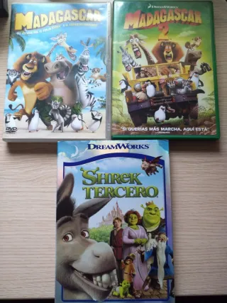 Pack DVDs Madagascar 1 y 2 + Shrek 3