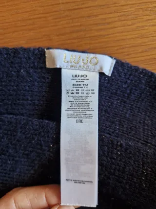 Set Liu Jo cappello e sciarpa blu/oro