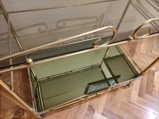 Camarera bar dorada vintage cristal metal